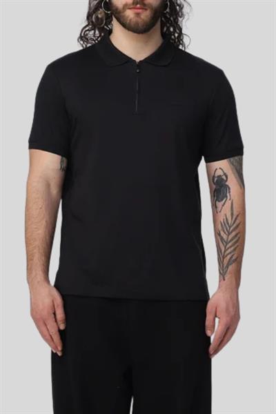 Calvin Klein Erkek Regular Fit Marka Logolu Polo Yaka T-Shirt Siyah
