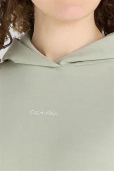 Calvin Klein Erkek Regular Fit Marka Logolu Kapüşonlu Sweatshirt Yeşil