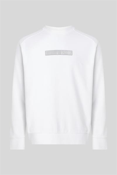 Calvin Klein Erkek Regular Fit Marka Logolu Uzun Kollu Sweatshirt Beyaz