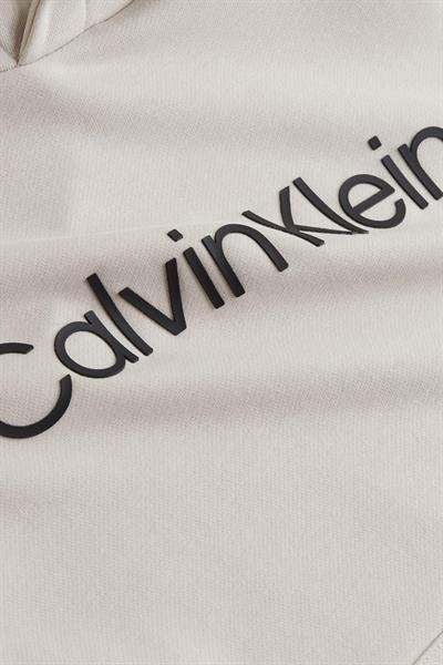 Calvin Klein Erkek Regular Fit Marka Logolu Kapüşonlu Sweatshirt Bej