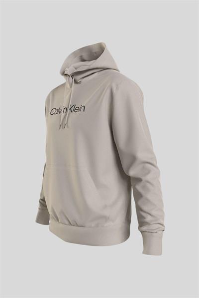 Calvin Klein Erkek Regular Fit Marka Logolu Kapüşonlu Sweatshirt Bej