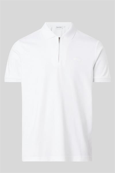Calvin Klein Erkek Regular Fit Marka Logolu Polo Yaka T-Shirt Beyaz
