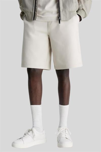 Calvin Klein Erkek Regular Fit Pamuklu Kısa Diz Boyu Spor Şort Bej