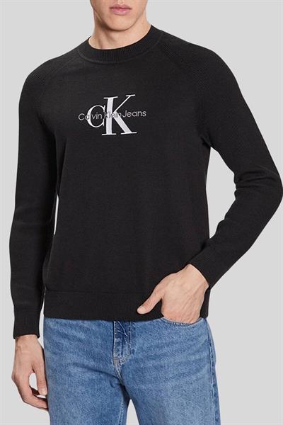 Calvin Klein Erkek Regular Fit Pamuklu Kazak Siyah