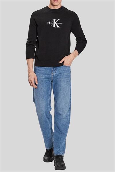 Calvin Klein Erkek Regular Fit Pamuklu Kazak Siyah