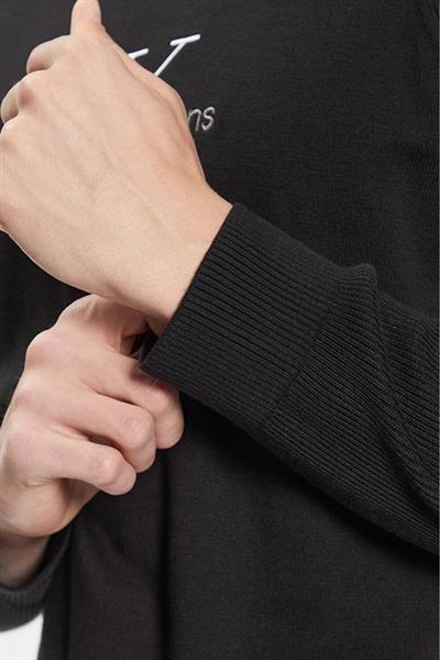 Calvin Klein Erkek Regular Fit Pamuklu Kazak Siyah