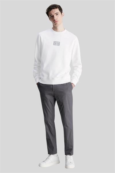 Calvin Klein Erkek Regular Fit Parlak Sweatshirt Beyaz