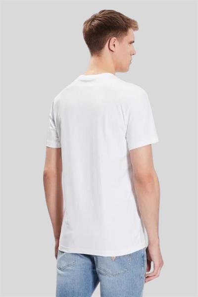 Calvin Klein Erkek Regular Fit Tekrar Baskılı Yuvarlak Yaka T-Shirt Beyaz