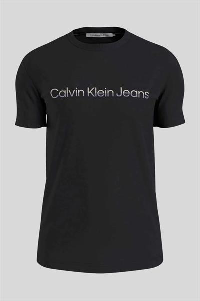 Calvin Klein Erkek Regular Fit Yuvarlak Yakalı Logolu T-Shirt Siyah