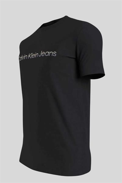Calvin Klein Erkek Regular Fit Yuvarlak Yakalı Logolu T-Shirt Siyah