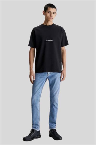 Calvin Klein Erkek Slim Fit Bisiklet Yaka T-Shirt Siyah