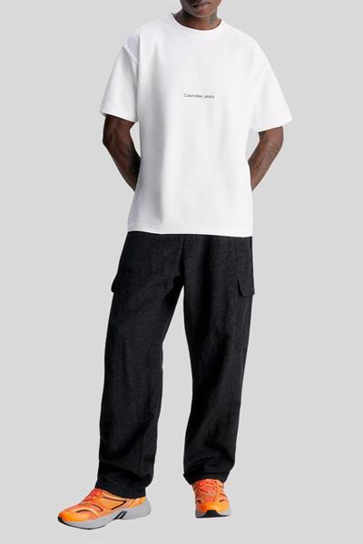Calvin Klein Erkek Slim Fit Bisiklet Yaka T-Shirt Beyaz