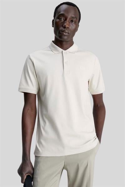 Calvin Klein Erkek Slim Fit Marka Logolu Polo Yaka T-Shirt Bej