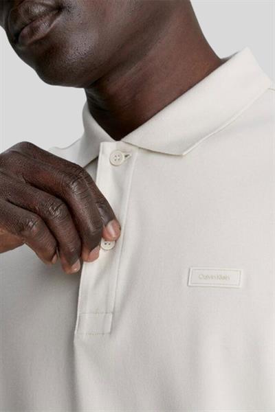 Calvin Klein Erkek Slim Fit Marka Logolu Polo Yaka T-Shirt Bej
