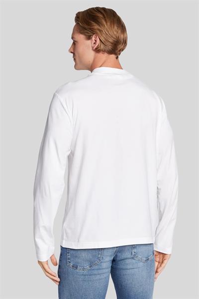 Calvin Klein Erkek Slim Fit Mikro Logolu Uzun Kol Pamuklu Sweatshirt Beyaz