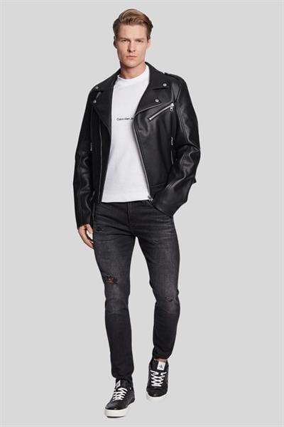Calvin Klein Erkek Slim Fit Organik Pamuklu Bisiklet Yaka T-Shirt Beyaz
