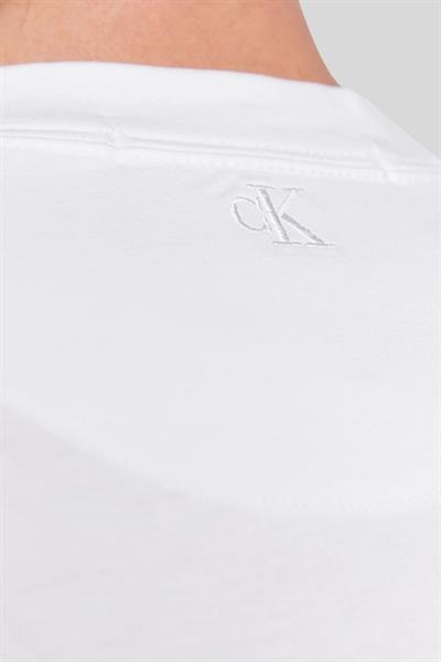 Calvin Klein Erkek Slim Fit Organik Pamuklu Bisiklet Yaka T-Shirt Beyaz