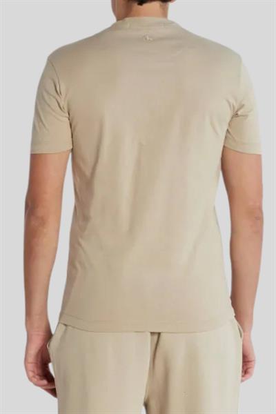 Calvin Klein Erkek Slim Fit Organik Pamuklu Bisiklet Yaka T-Shirt Bej