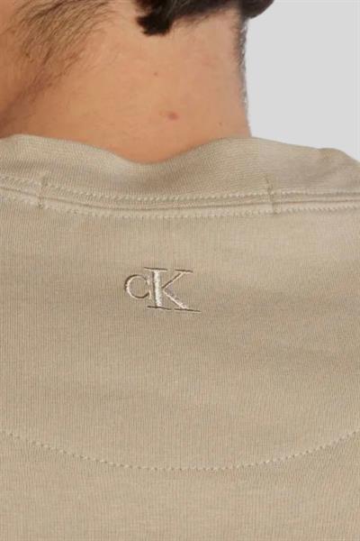 Calvin Klein Erkek Slim Fit Organik Pamuklu Bisiklet Yaka T-Shirt Bej