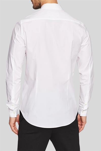 Calvin Klein Erkek Slim Fit Streç Pamuklu Poplin Gömlek Beyaz