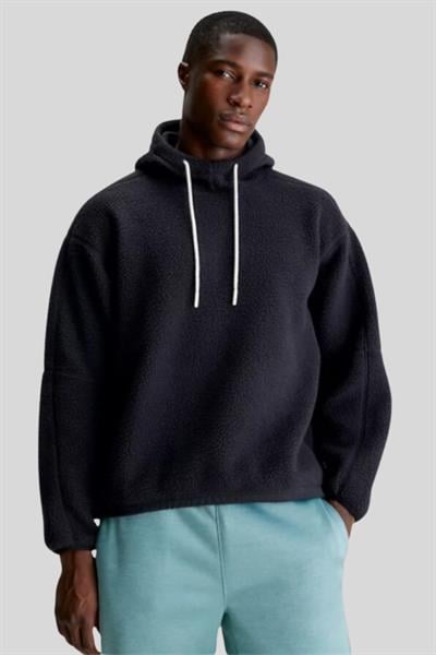 Calvin Klein Erkek Teddy Sherpa Sweatshirt Siyah