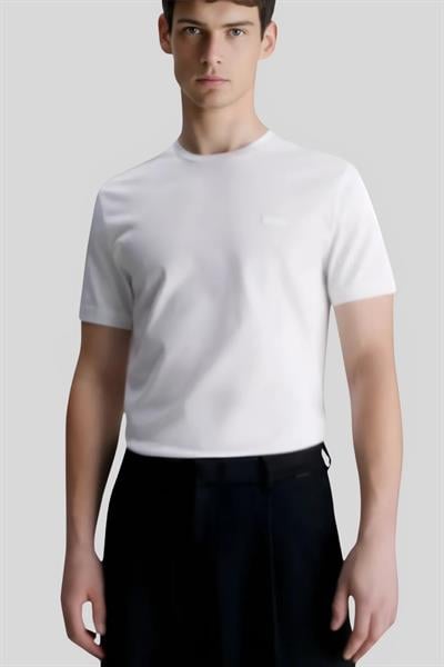 Calvin Klein Erkek Yuvarlak Yaka Kısa Kollu T-Shirt Beyaz