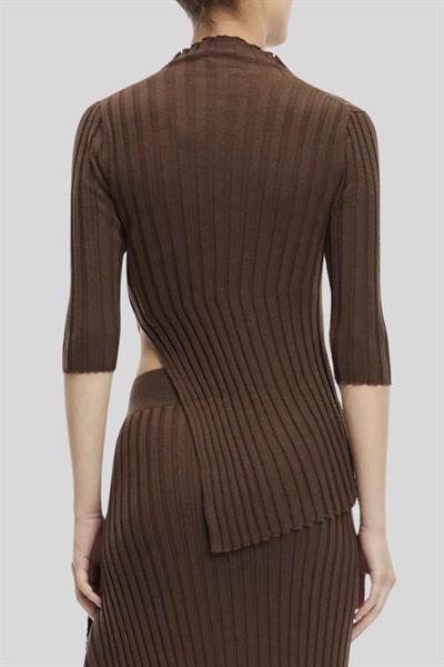 Calvin Klein Kadın Balıkçı Yaka Kazak Kahverengi