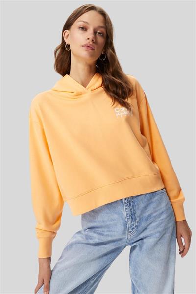 Calvin Klein Kadın Baskılı Kapüşonlu Sweatshirt Turuncu