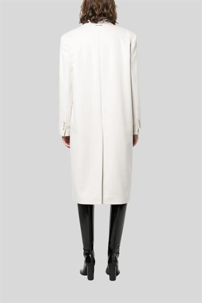 Calvin Klein Kadın Çift Düğmeli Yünlü Palto Bej