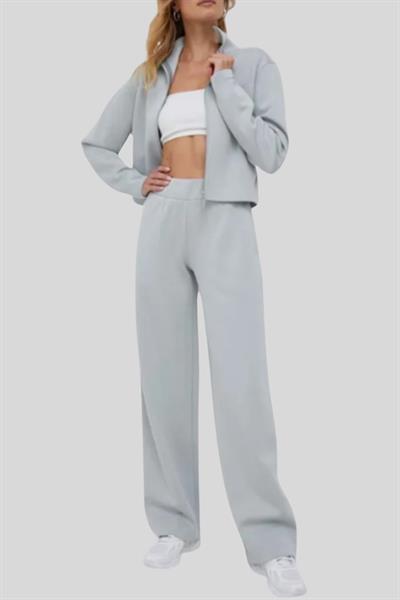 Calvin Klein Kadın Fermuarlı Hırka Gri
