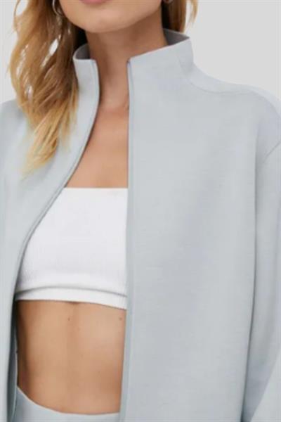 Calvin Klein Kadın Fermuarlı Hırka Gri