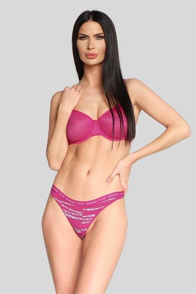 Calvin Klein Kadın  İmzalı 2 li Tanga Külot Pembe