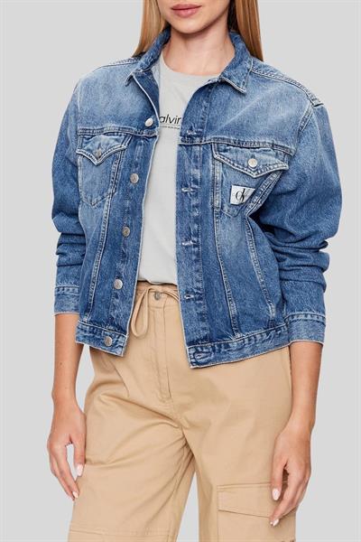 Calvin Klein Kadın Jean Ceket Mavi