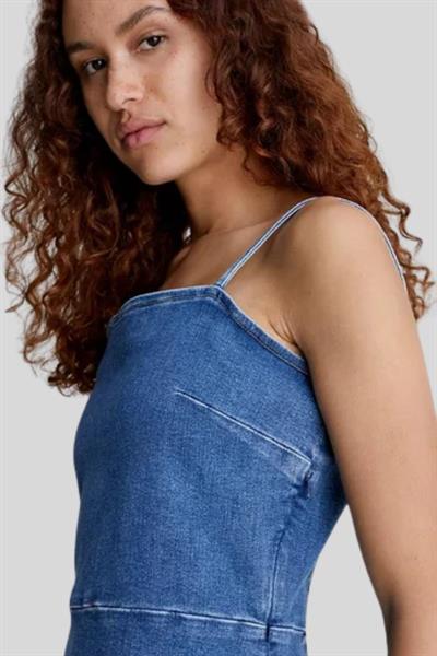 Calvin Klein Kadın Jean Elbise Mavi