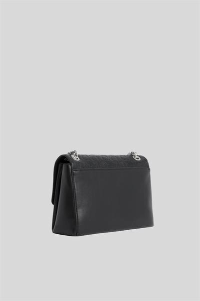 Calvin Klein Kadın Logolu Ayarlanabilir Zincir Askılı Omuz Çanta Siyah