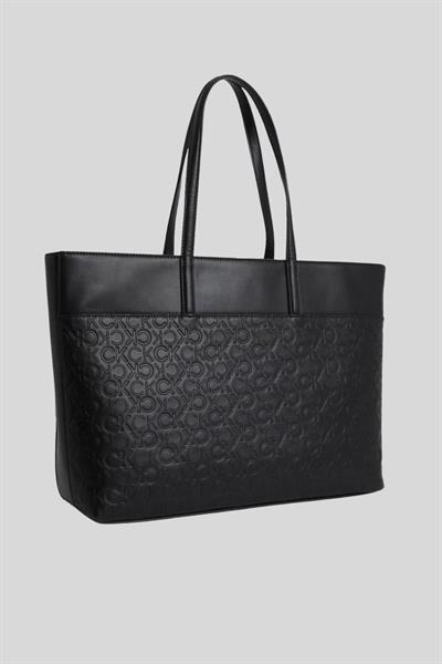 Calvin Klein Kadın Logolu İç Cepli Alışveriş Çantası Siyah