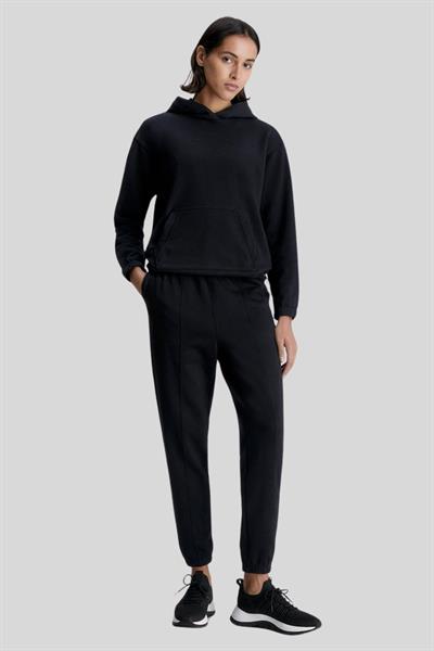 Calvin Klein Kadın Logolu Kapüşonlu Sweatshirt Siyah