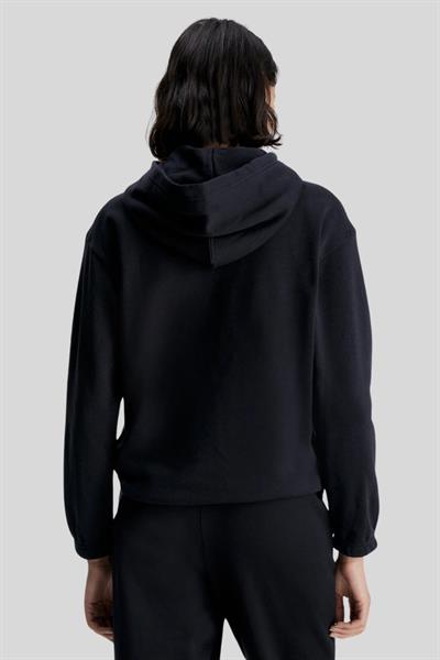 Calvin Klein Kadın Logolu Kapüşonlu Sweatshirt Siyah