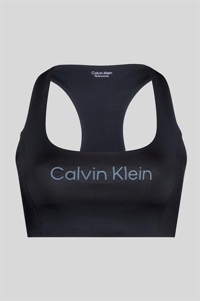Calvin Klein Kadın Logolu Nem Emici Spor Sütyen Siyah