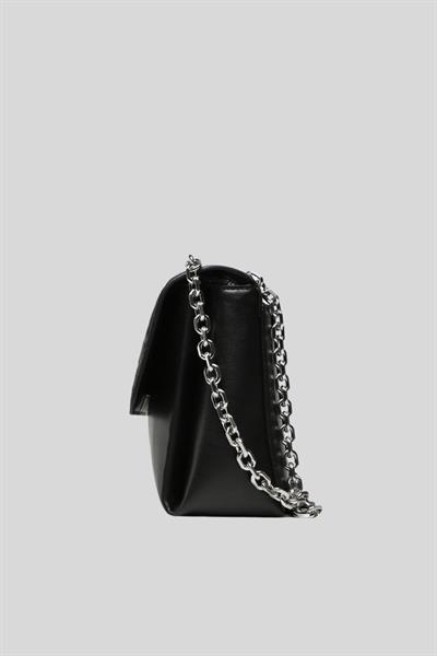 Calvin Klein Kadın Logolu Zincir Askılı Omuz Çantası Siyah