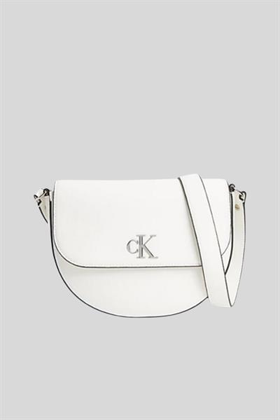 Calvin Klein Kadın Monogram Omuz Çantası Beyaz