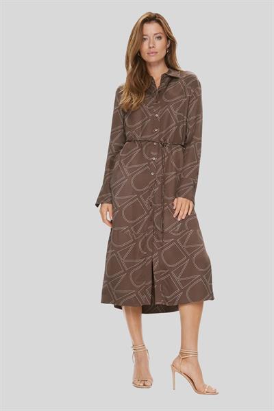 Calvin Klein Kadın Normal Kesim Bluz Elbise Kahverengi