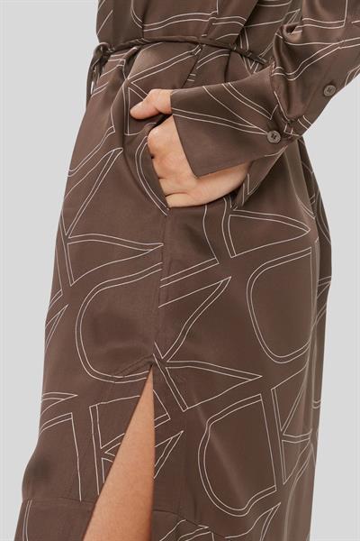 Calvin Klein Kadın Normal Kesim Bluz Elbise Kahverengi