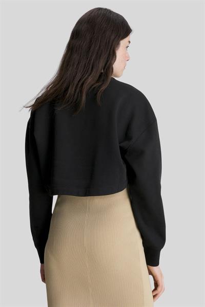 Calvin Klein Kadın Pamuklu Logolu Sweatshirt Siyah