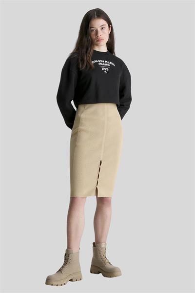 Calvin Klein Kadın Pamuklu Logolu Sweatshirt Siyah