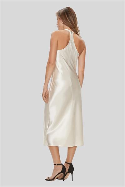 Calvin Klein Kadın Regular Fit Kolsuz Kokteyl Elbise Bej