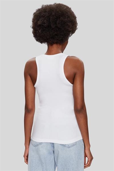 Calvin Klein Kadın Regular Fit Yuvarlak Yaka Kolsuz Body Beyaz