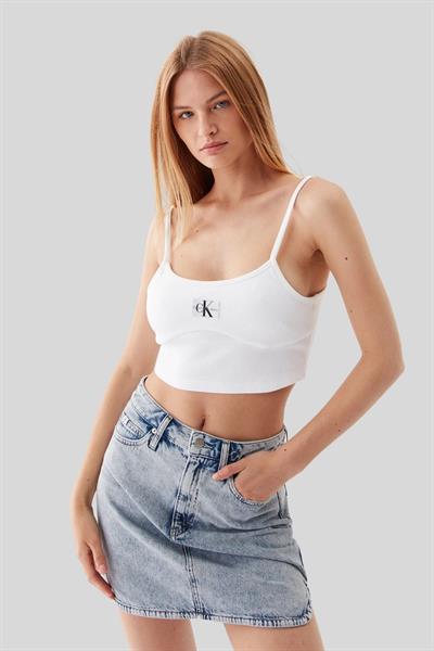Calvin Klein Kadın Slim Fit Askılı Body Beyaz