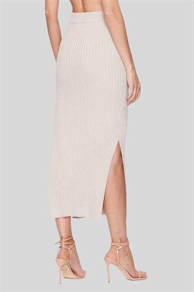 Calvin Klein Kadın Slim Fit İkonik Kalem Etek Krem