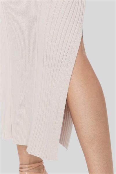 Calvin Klein Kadın Slim Fit İkonik Kalem Etek Krem